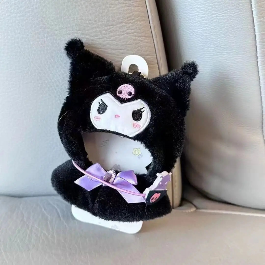 Sanrio-Inspired Plush Hoodie Cape for Labubu Dolls – Cinnamoroll, Kuromi, Hello Kitty & More (Fits 15–17cm)