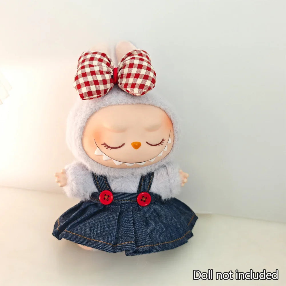 Labubu Doll Clothes – Kpop Idol & Sweetheart Dress Outfit Set V1 V2 – Korean Style Clothing for Plush Dolls (Fits 15–17cm Dolls)