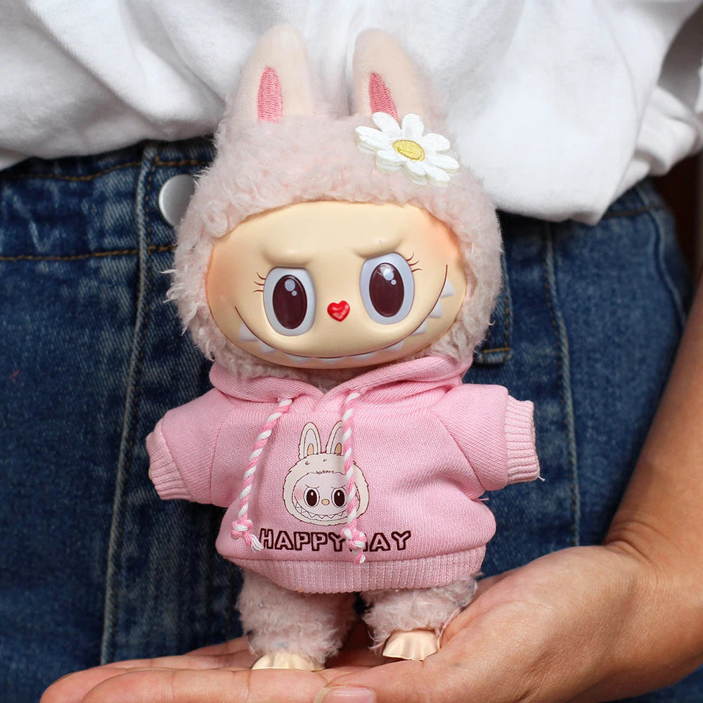 Labubu Doll Hoodie & Accessories Set (Fits 15–17cm)