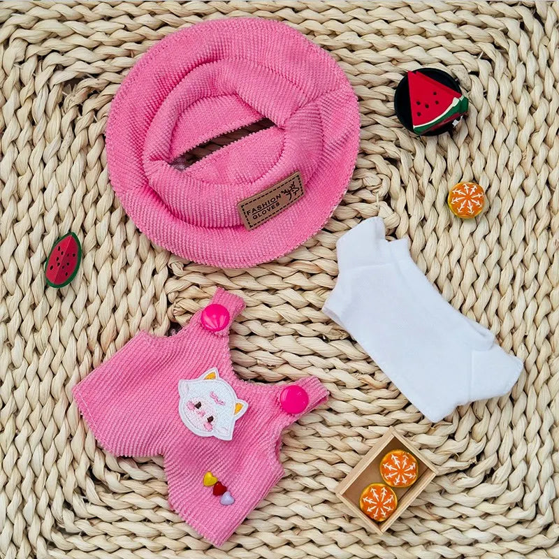 Forest Friends Overalls Set for Labubu Dolls – Cute Animal-Themed Doll Clothes (Fits 15–17cm)