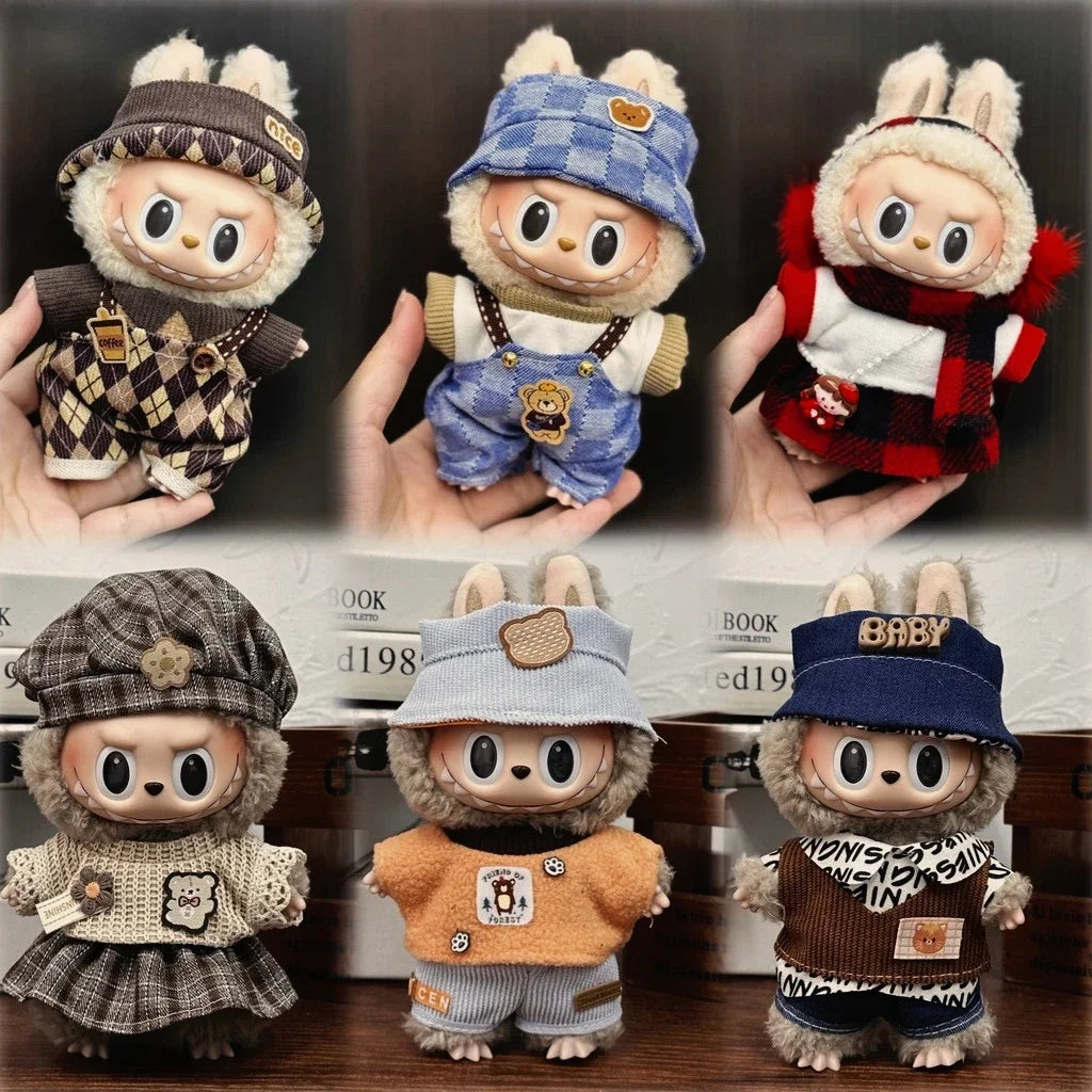Labubu Doll Clothes Collection – Trendy Outfit Sets for Plush Dolls (Fits 15–17cm Dolls)