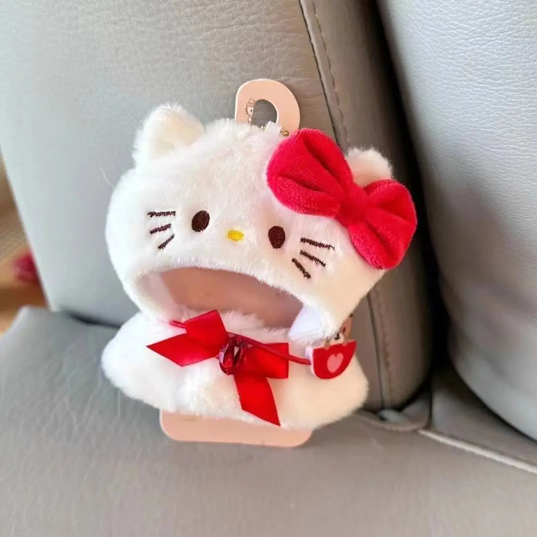 Sanrio-Inspired Plush Hoodie Cape for Labubu Dolls – Cinnamoroll, Kuromi, Hello Kitty & More (Fits 15–17cm)