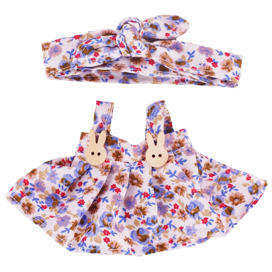 Complete Mix & Match Outfit & Shoe Set for Labubu Dolls – Dresses, Overalls & Martin Boots (Fits 15–17cm)