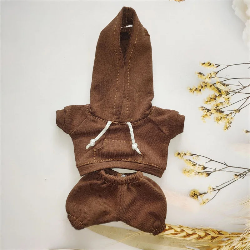Labubu Doll Outfit Hoodie & Jogger Set – Streetwear Doll Clothes (Fits 15–17cm Dolls)