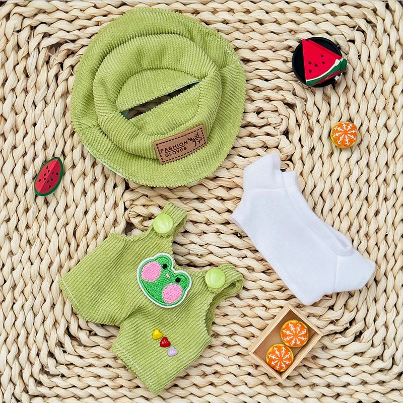 Forest Friends Overalls Set for Labubu Dolls – Cute Animal-Themed Doll Clothes (Fits 15–17cm)