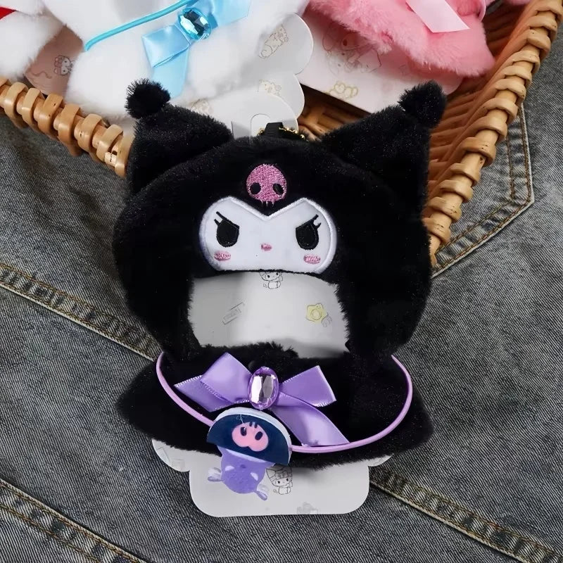 Sanrio-Inspired Plush Hoodie Cape for Labubu Dolls – Cinnamoroll, Kuromi, Hello Kitty & More (Fits 15–17cm)