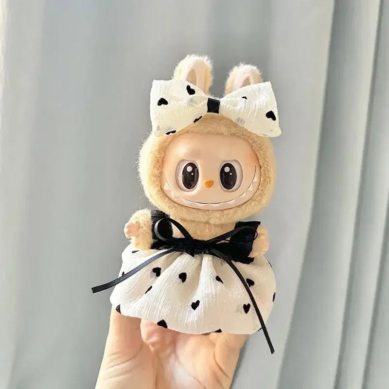 Labubu Doll Clothes – Kpop Idol & Sweetheart Dress Outfit Set V1 V2 – Korean Style Clothing for Plush Dolls (Fits 15–17cm Dolls)