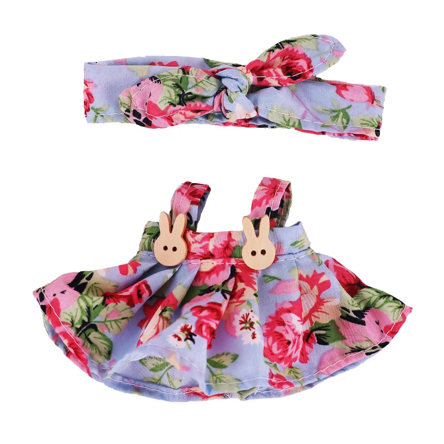 Complete Mix & Match Outfit & Shoe Set for Labubu Dolls – Dresses, Overalls & Martin Boots (Fits 15–17cm)