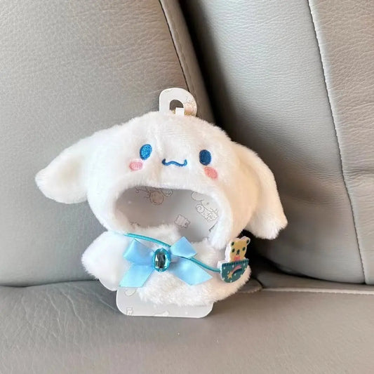 Sanrio-Inspired Plush Hoodie Cape for Labubu Dolls – Cinnamoroll, Kuromi, Hello Kitty & More (Fits 15–17cm)
