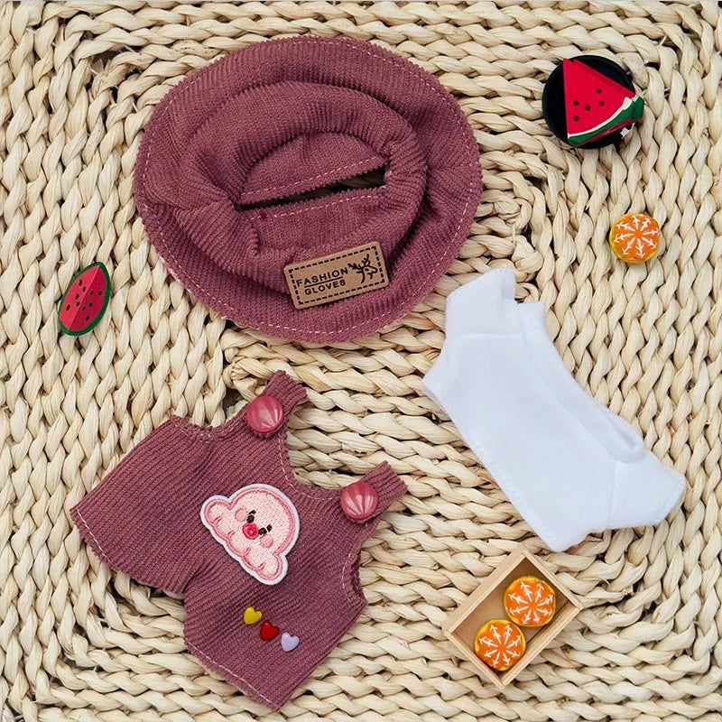 Forest Friends Overalls Set for Labubu Dolls – Cute Animal-Themed Doll Clothes (Fits 15–17cm)