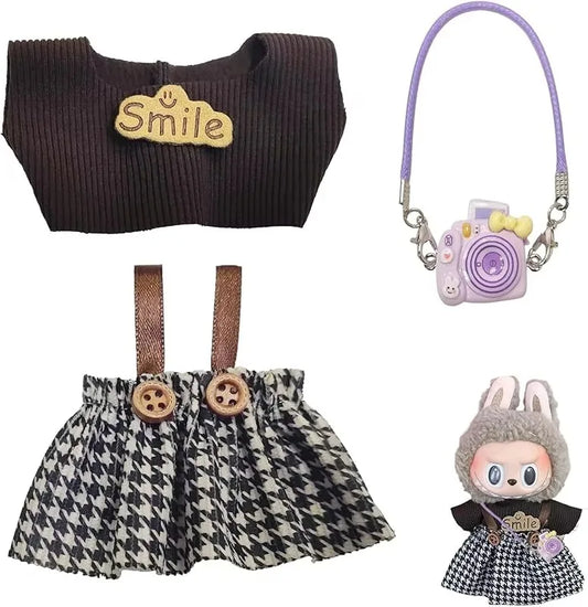 Labubu Doll Ultimate Outfit Collection – Skirts, Hoodies, Accessories & More (Fits 15–17cm)
