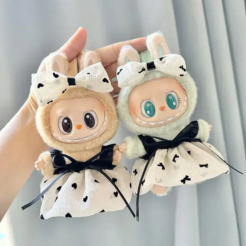 Labubu Doll Clothes – Kpop Idol & Sweetheart Dress Outfit Set V1 V2 – Korean Style Clothing for Plush Dolls (Fits 15–17cm Dolls)