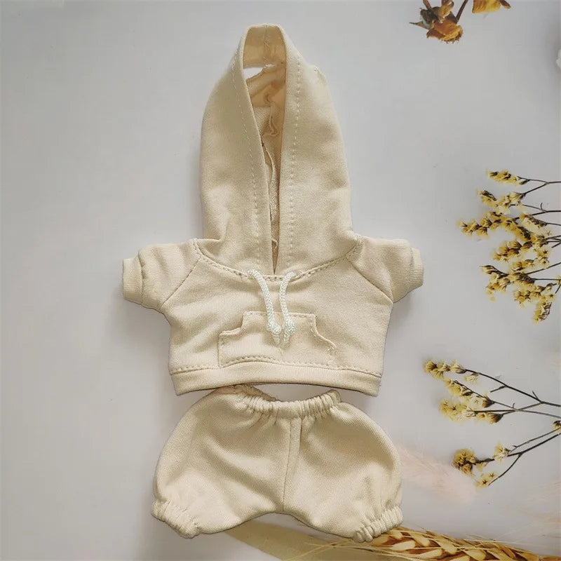 Labubu Doll Outfit Hoodie & Jogger Set – Streetwear Doll Clothes (Fits 15–17cm Dolls)
