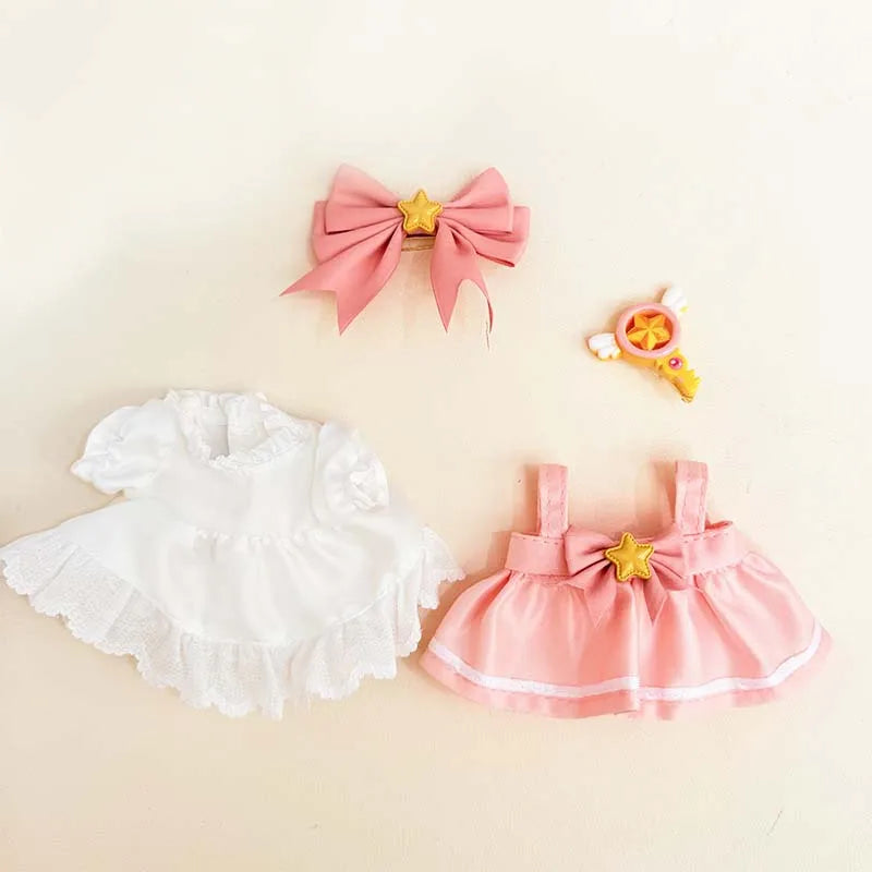 Magical Kpop-Inspired Pink Dress Set for Labubu Dolls (Fits 15–17cm)