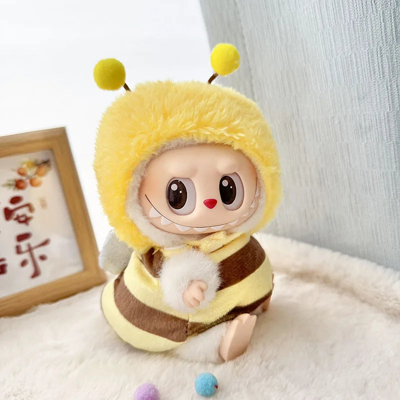 Cute Labubu Doll Outfit – Dinosaur, Bee & Shark Costumes (Fits 15–17cm Dolls)