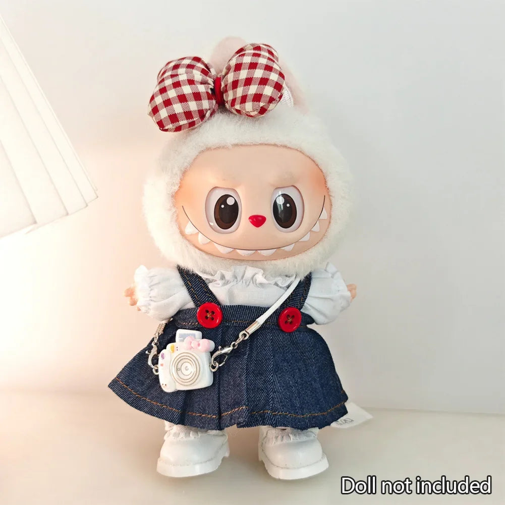 Labubu Doll Clothes – Kpop Idol & Sweetheart Dress Outfit Set V1 V2 – Korean Style Clothing for Plush Dolls (Fits 15–17cm Dolls)