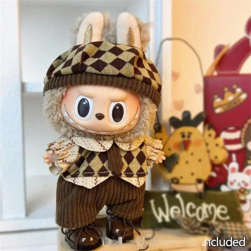 Labubu Doll Outfit Mega Set – Fashionable Clothes, Dresses, Hats, Glasses & Shoes Stylish Mix & Match Accessories for Idol V1/V2 Mini Plush (Fits 15–17cm Dolls)