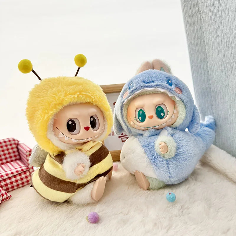 Cute Labubu Doll Outfit – Dinosaur, Bee & Shark Costumes (Fits 15–17cm Dolls)