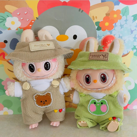 Forest Friends Overalls Set for Labubu Dolls – Cute Animal-Themed Doll Clothes (Fits 15–17cm)