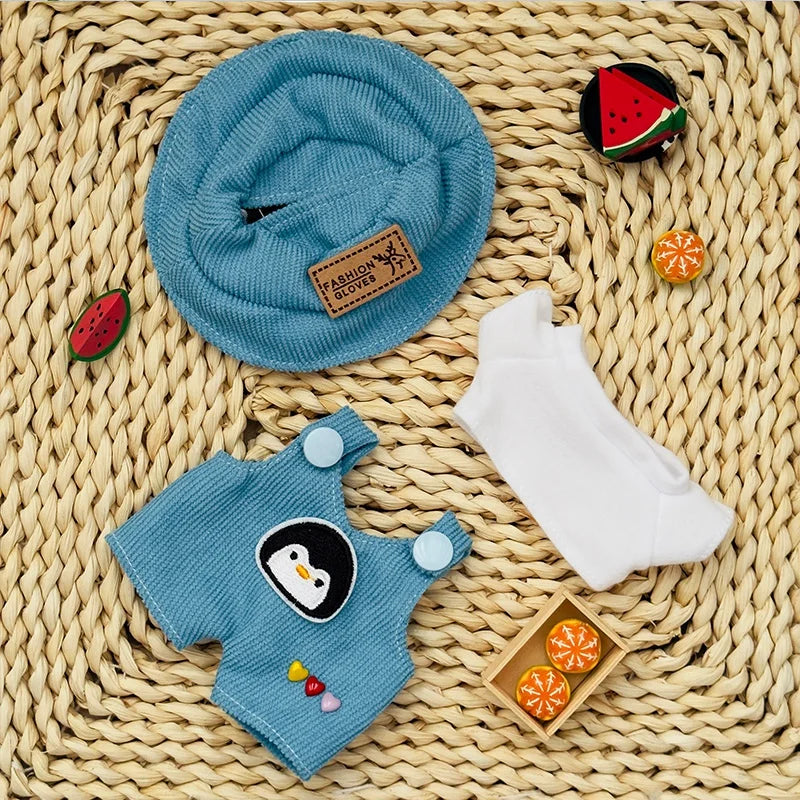 Forest Friends Overalls Set for Labubu Dolls – Cute Animal-Themed Doll Clothes (Fits 15–17cm)