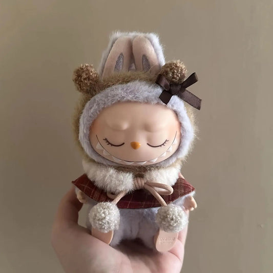 Adorable Labubu Doll Clothes Bundle –  Outfit Set with Dresses, Overalls, Hats & Accessories (Fits 15–17cm)