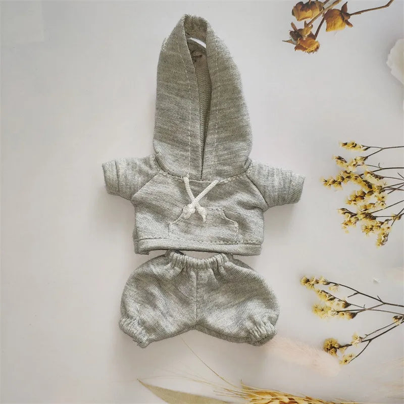 Labubu Doll Outfit Hoodie & Jogger Set – Streetwear Doll Clothes (Fits 15–17cm Dolls)