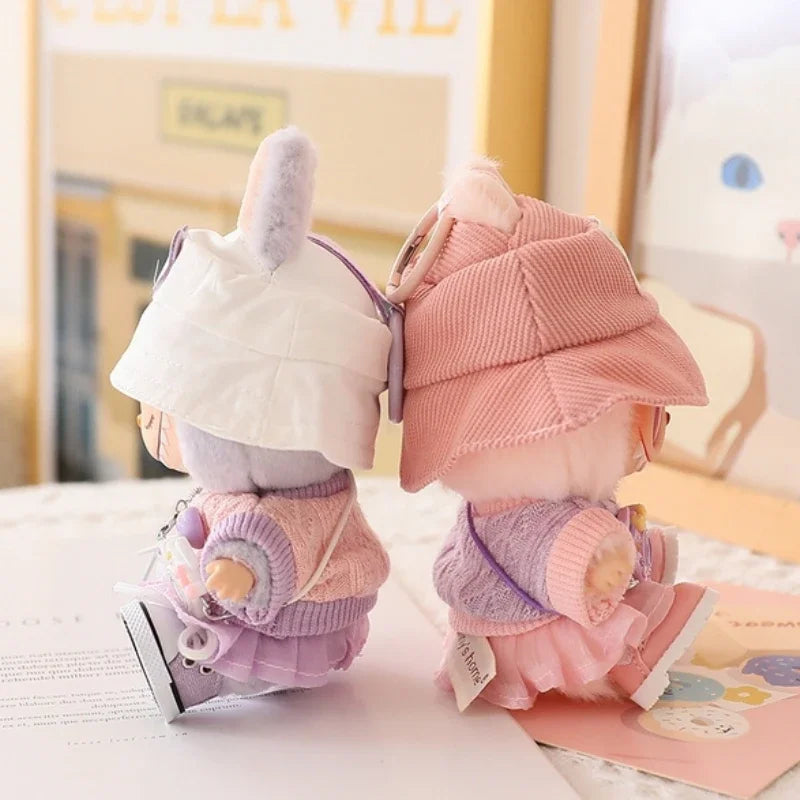 Pastel Tulle Skirt & Sweater Set for Labubu Dolls – With Hat & Accessories (Fits 15–17cm)
