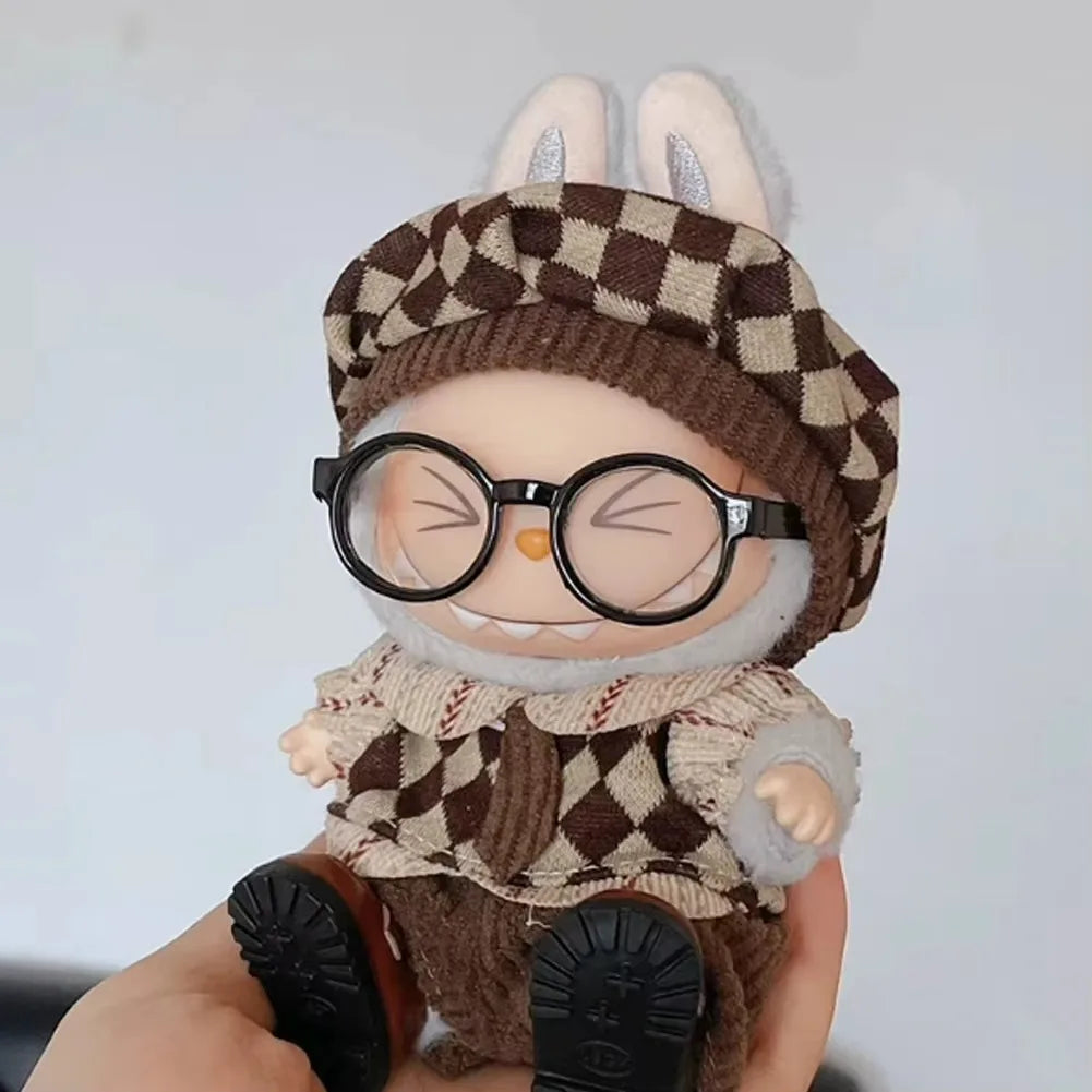 Labubu Doll Outfit Mega Set – Fashionable Clothes, Dresses, Hats, Glasses & Shoes Stylish Mix & Match Accessories for Idol V1/V2 Mini Plush (Fits 15–17cm Dolls)