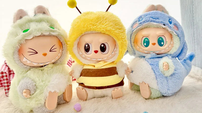 Cute Labubu Doll Outfit – Dinosaur, Bee & Shark Costumes (Fits 15–17cm Dolls)