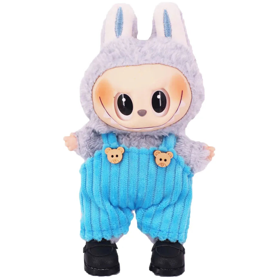 Complete Mix & Match Outfit & Shoe Set for Labubu Dolls – Dresses, Overalls & Martin Boots (Fits 15–17cm)