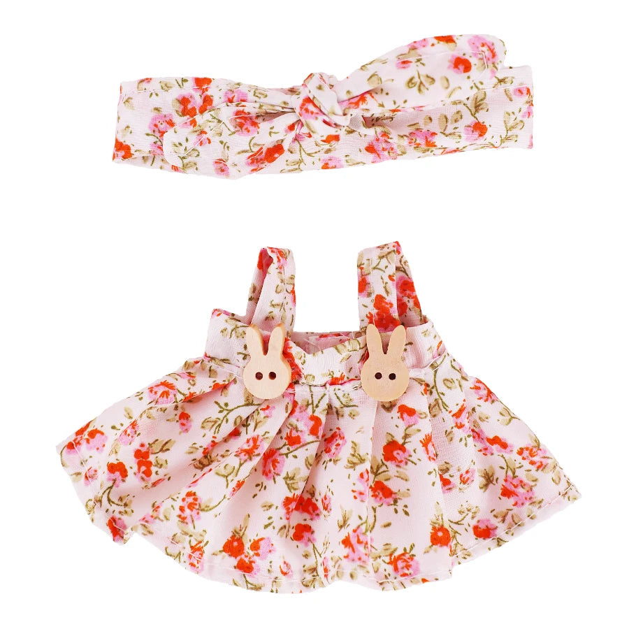 Complete Mix & Match Outfit & Shoe Set for Labubu Dolls – Dresses, Overalls & Martin Boots (Fits 15–17cm)