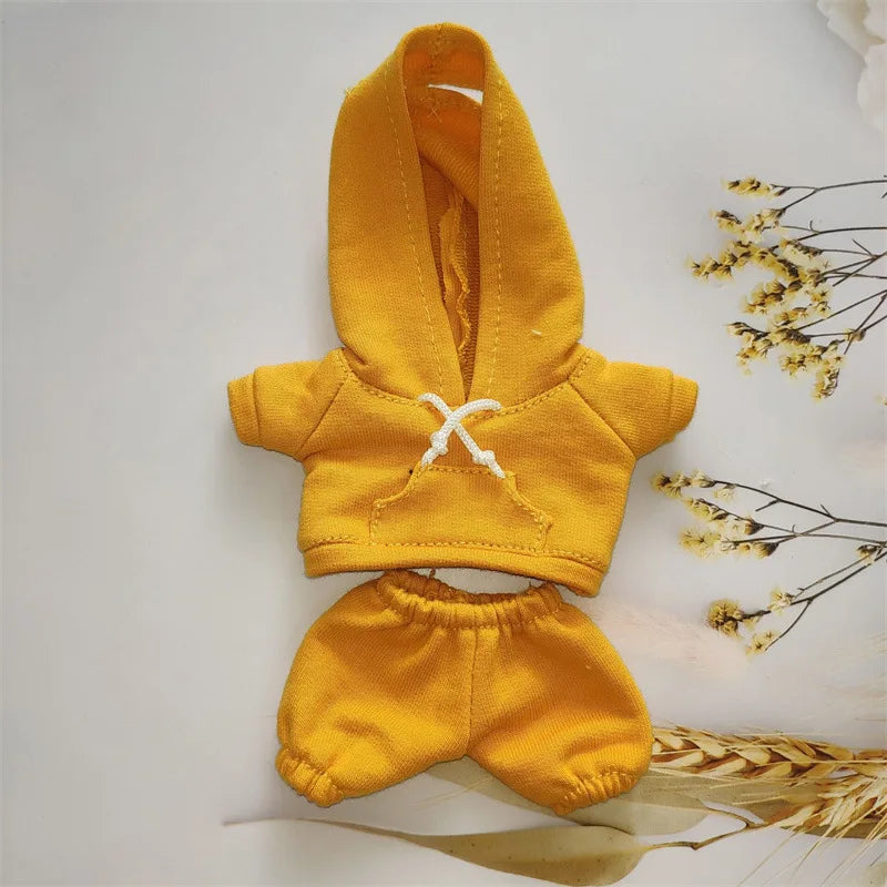 Labubu Doll Outfit Hoodie & Jogger Set – Streetwear Doll Clothes (Fits 15–17cm Dolls)